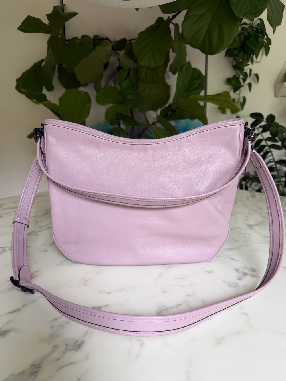 Coach Soft Tabby Hobo Bag Shoulder Crossbody Ice Purple Leather C6340